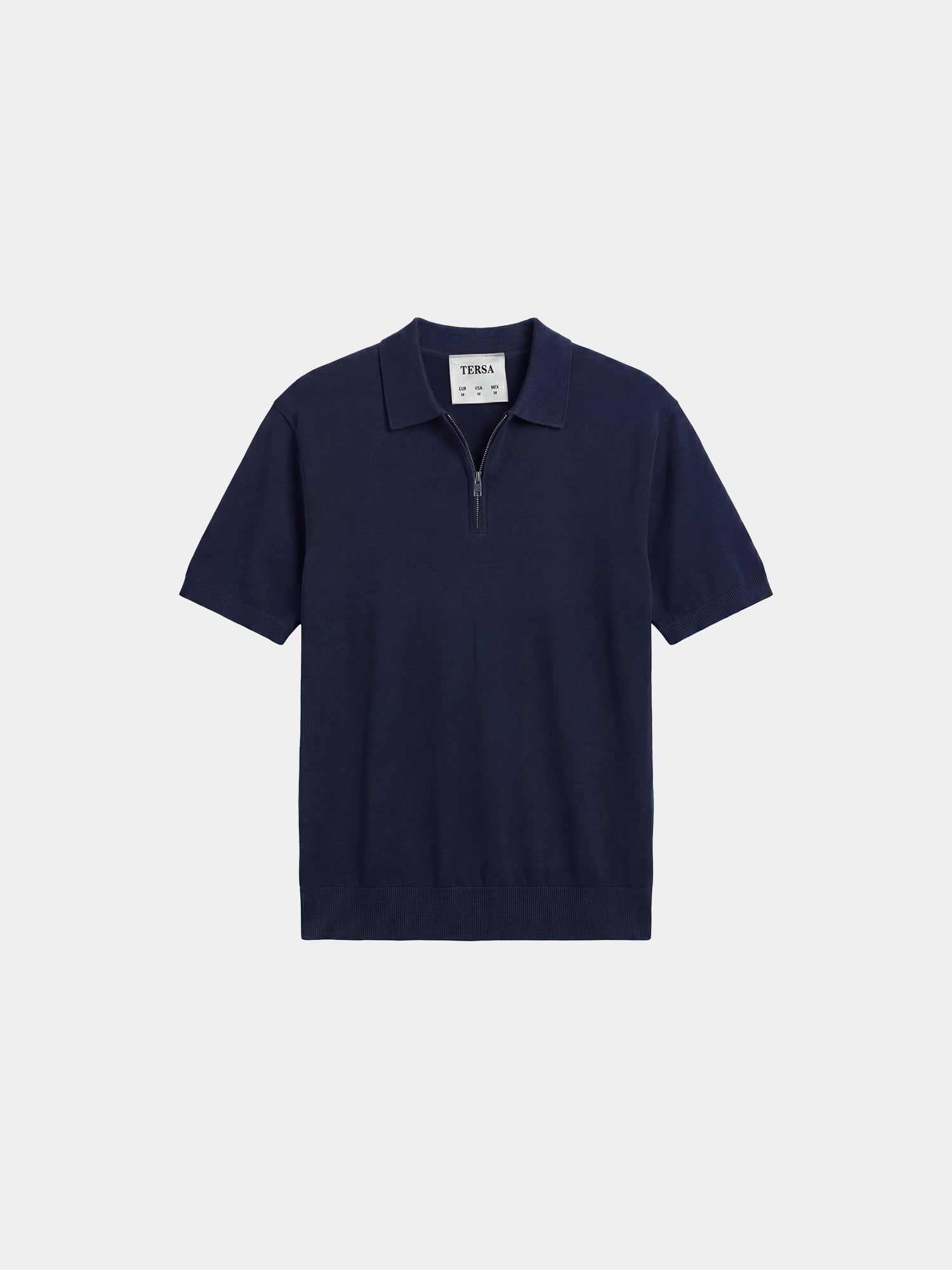 Relaxed Knit Zip Polo - Navy – TERSA