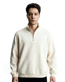REGULAR-FIT HALF-ZIP SWEATER - BEIGE
