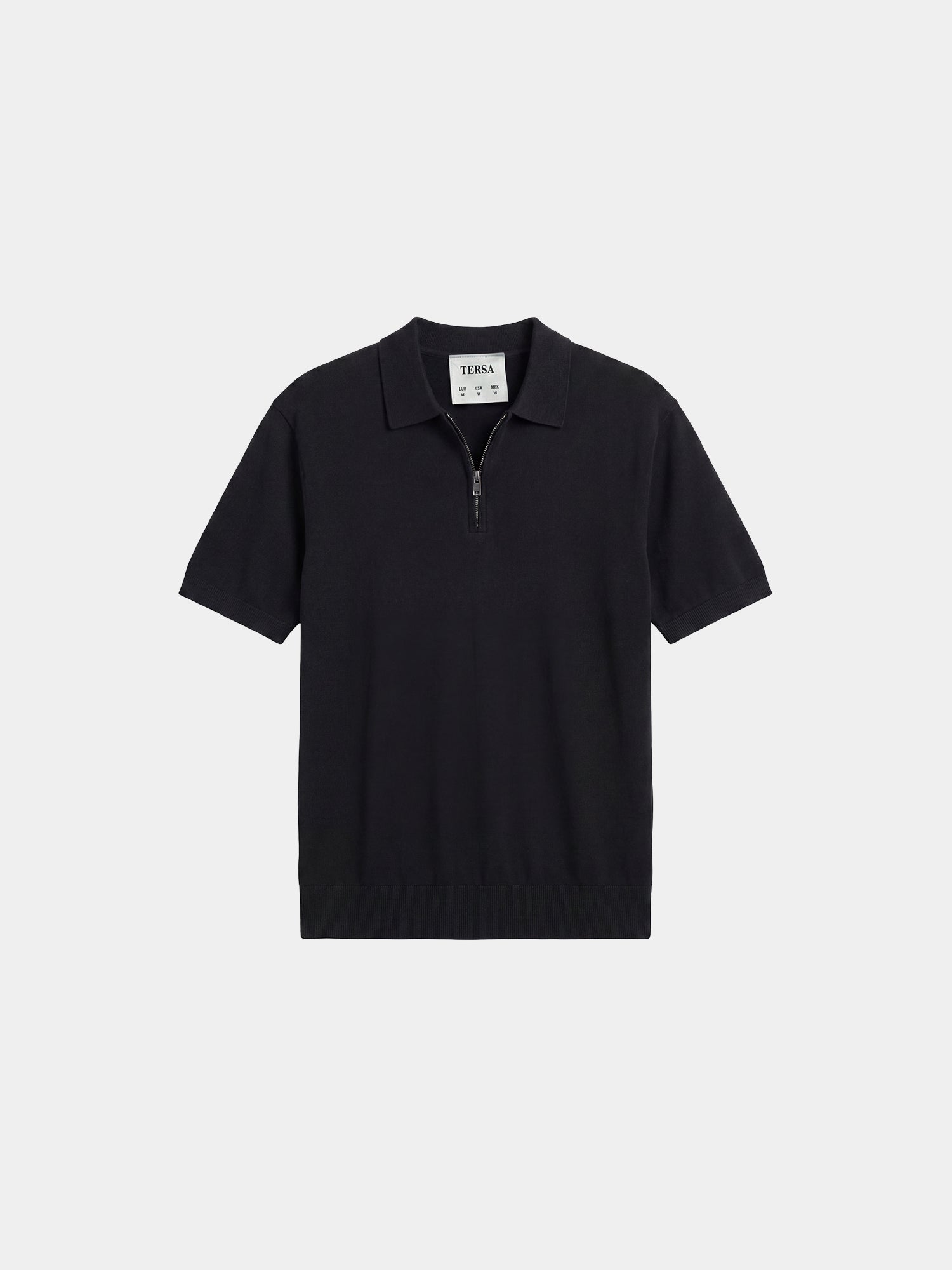 BoTT×TTTMSW Zip Up Polo 2023 AW Waffle Knit Polo - Black – TERSA