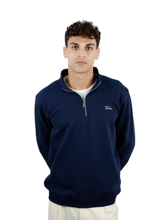 Quarter Zip Sweater - Navy Blue