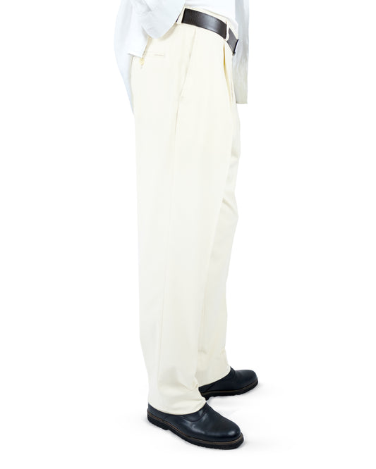 Relaxed Fit Tailored Pants - Creamy White