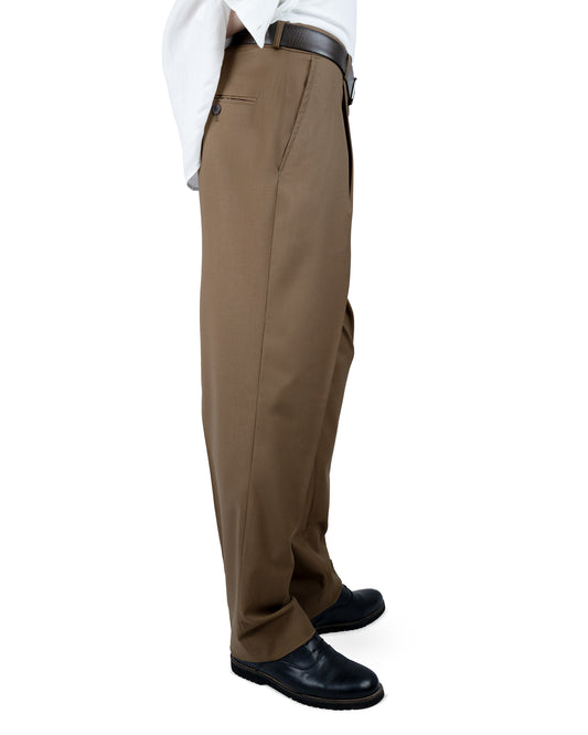 Relaxed Fit Tailored Pants - Tawny Brown