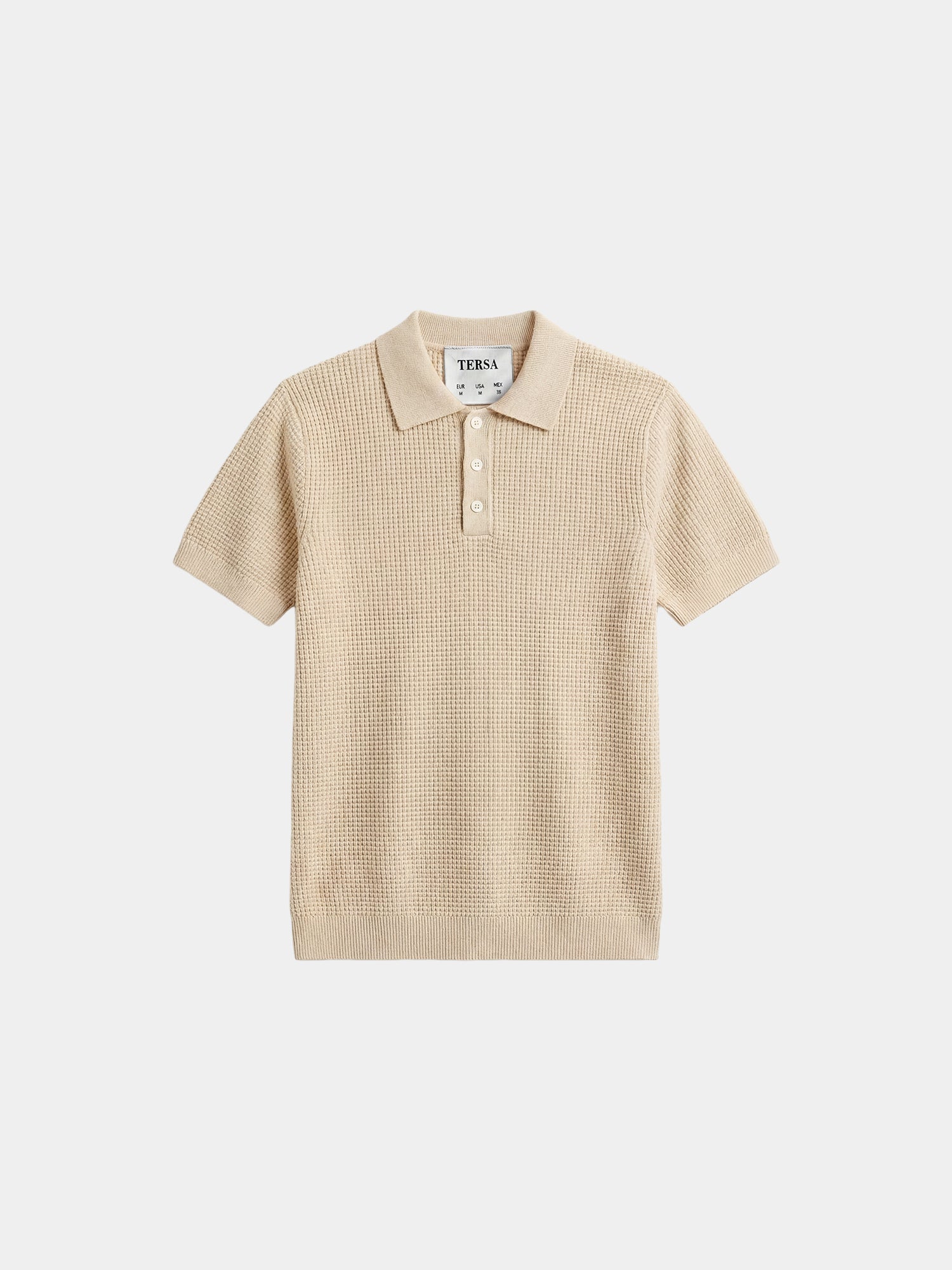 Waffle Knit Polo - Beige – TERSA