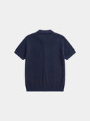 Waffle Knit Polo - Navy