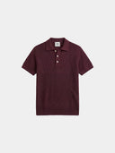 Waffle Knit Polo - Burgundy