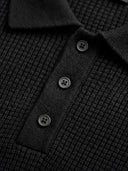 Waffle Knit Polo - Black