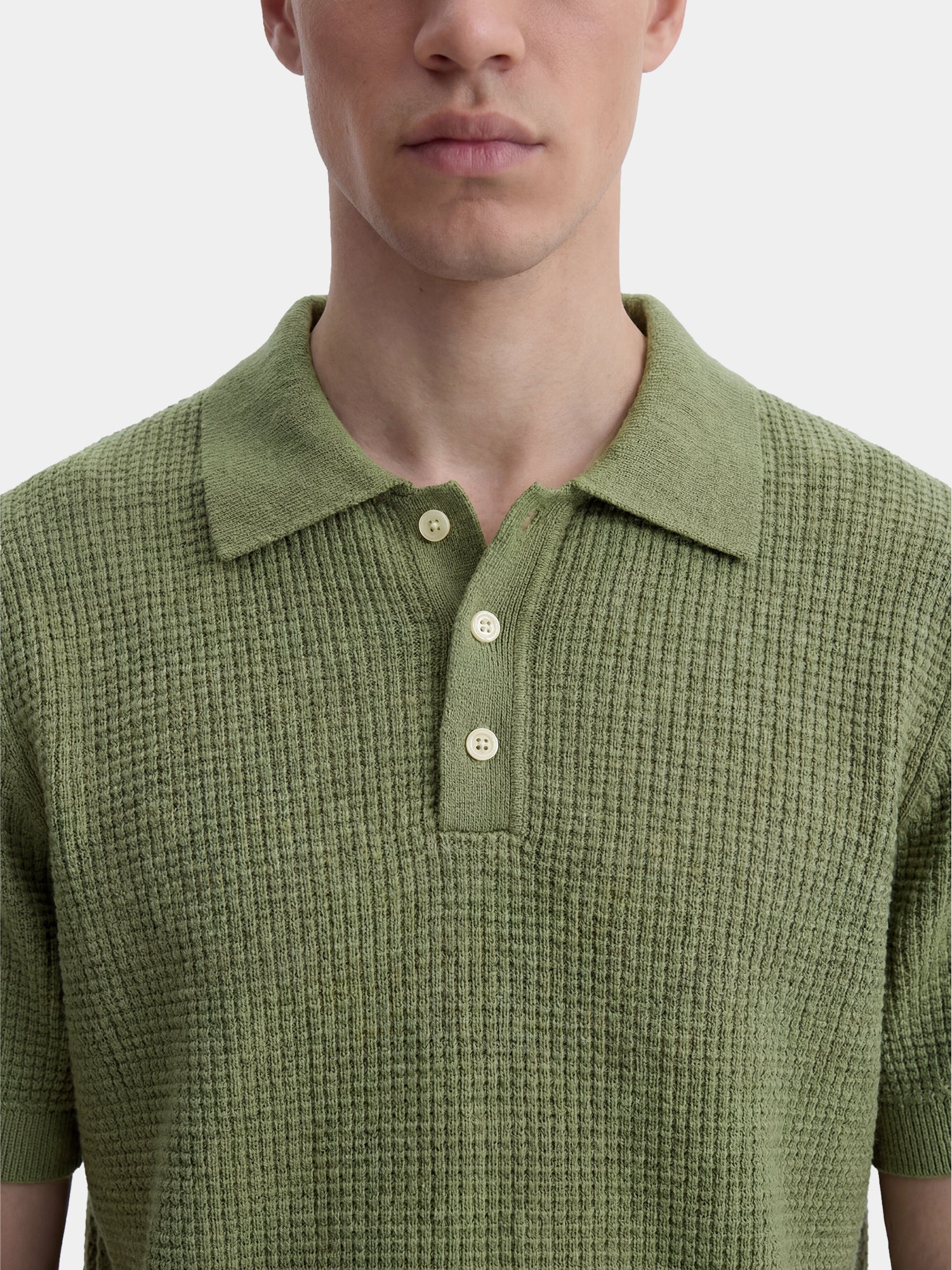 Waffle Knit Polo - Pistachio Green – TERSA