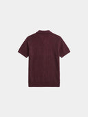 Waffle Knit Polo - Burgundy