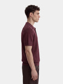 Waffle Knit Polo - Burgundy
