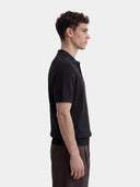 Waffle Knit Polo - Black