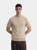 Henley Relaxed Knit  - Beige