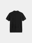 Waffle Knit Polo - Black