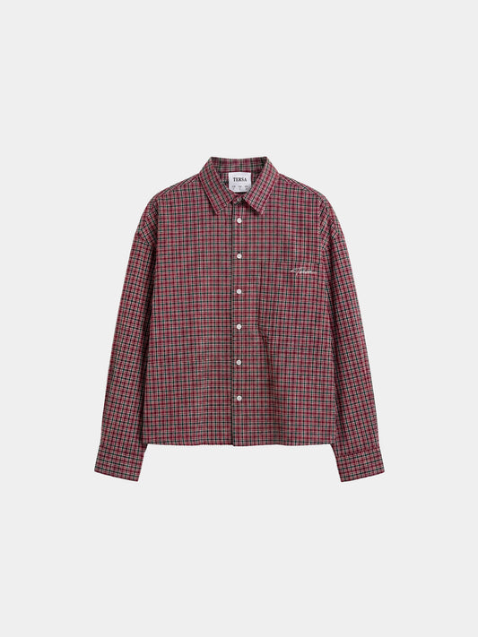 Crimson Plaid Boxy Shirt