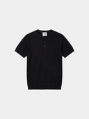 Henley Relaxed Knit - Black