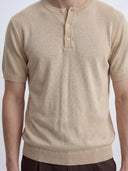 Henley Relaxed Knit  - Beige