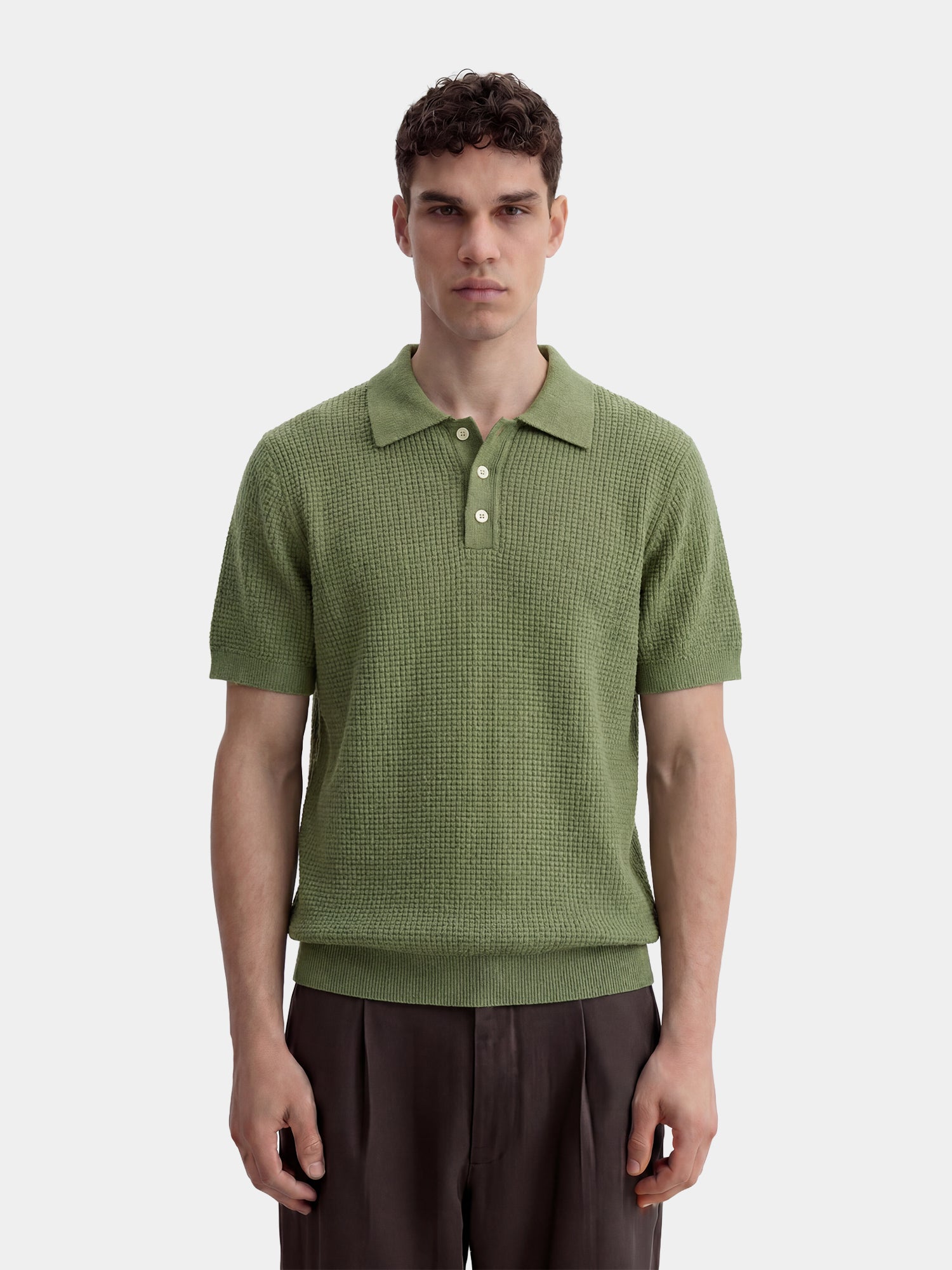 Waffle Knit Polo - Pistachio Green – TERSA
