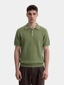 Waffle Knit Polo - Pistachio Green