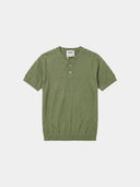 Henley Relaxed Knit  - Pistachio Green