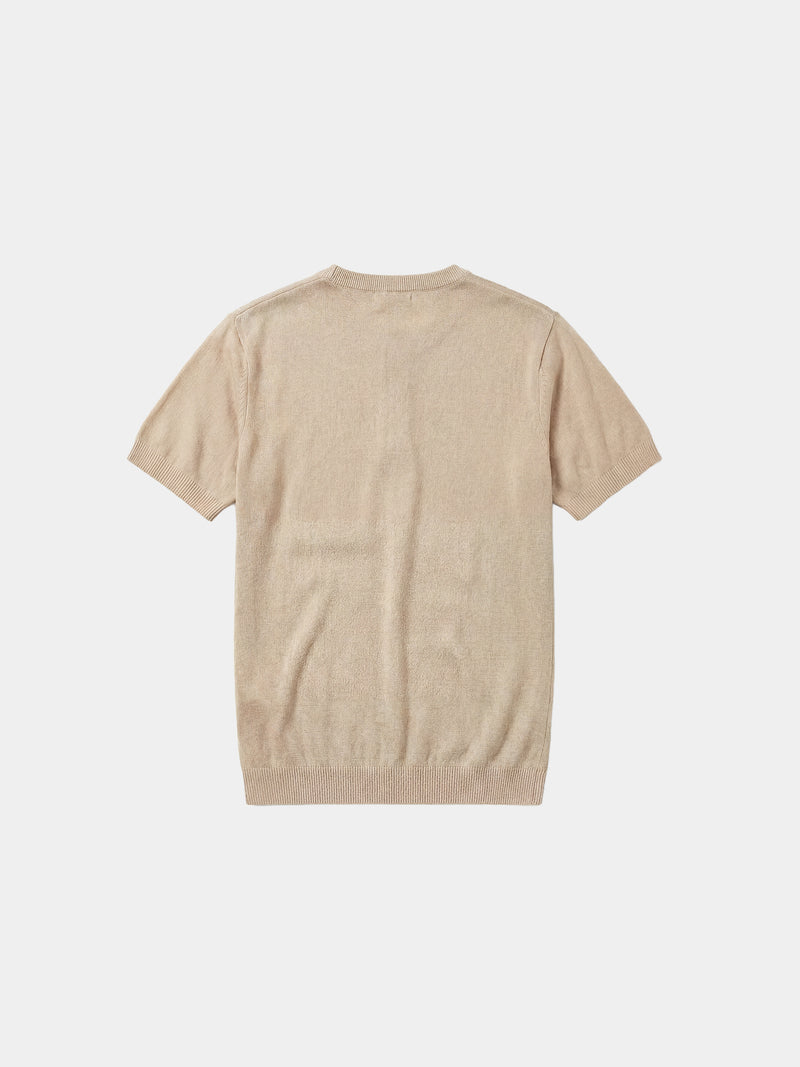 Henley Relaxed Knit  - Beige
