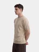 Henley Relaxed Knit  - Beige