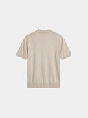 Relaxed Knit Zip Polo - Beige