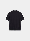 Relaxed Knit Zip Polo - Black