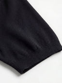 Relaxed Knit Zip Polo - Black