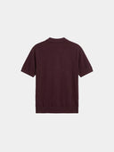 Relaxed Knit Zip Polo - Burgundy