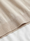 Relaxed Knit Zip Polo - Beige