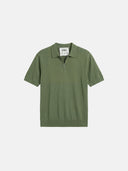 Relaxed Knit Zip Polo - Pistachio Green