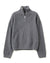 OVERSIZED HALF-ZIP KNIT SWEATER - GRAY