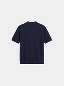 Relaxed Knit Zip Polo - Navy