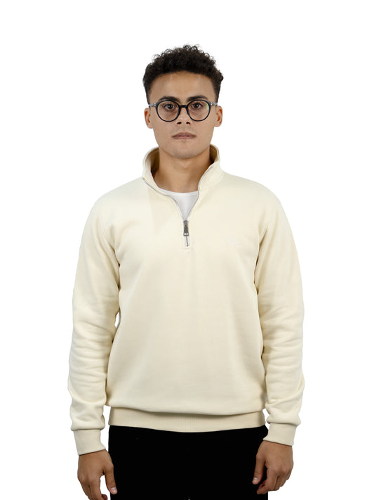 Quarter Zip Sweater - Beige