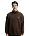 REGULAR-FIT HALF-ZIP SWEATER - BROWN
